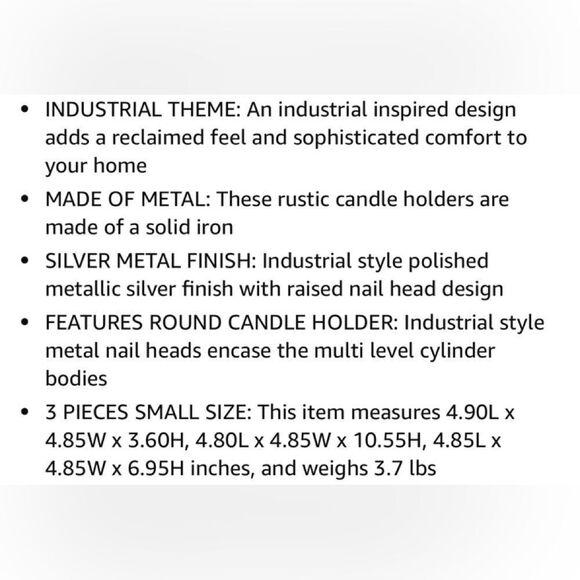 Set of three candleholders (candles not included). See all pics. Firm price. - Picture 4 of 4